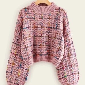 Mock neck knit sweater